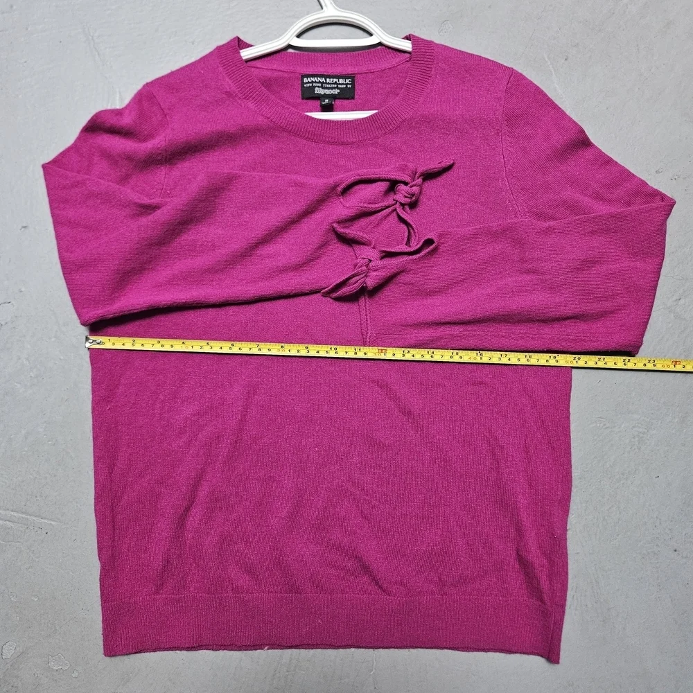 Banana Republic Women's Royal Pink SzM Cashmere & Merino blend Knit Sweater Top - Picture 9 of 13